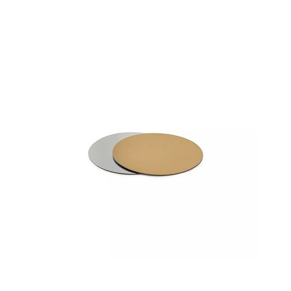 Set 12 Dischi Sottili Sottotorta Accoppiati Oro e Argento di Ø16 × h 0,15 cm da Decora