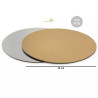 Set 12 Dischi Sottili Sottotorta Accoppiati Oro e Argento di Ø13 × h 0,15 cm da Decora
