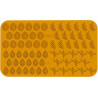 Giardino Silikomart Linea Naturae: stampo in silicone giallo per 68 foglie