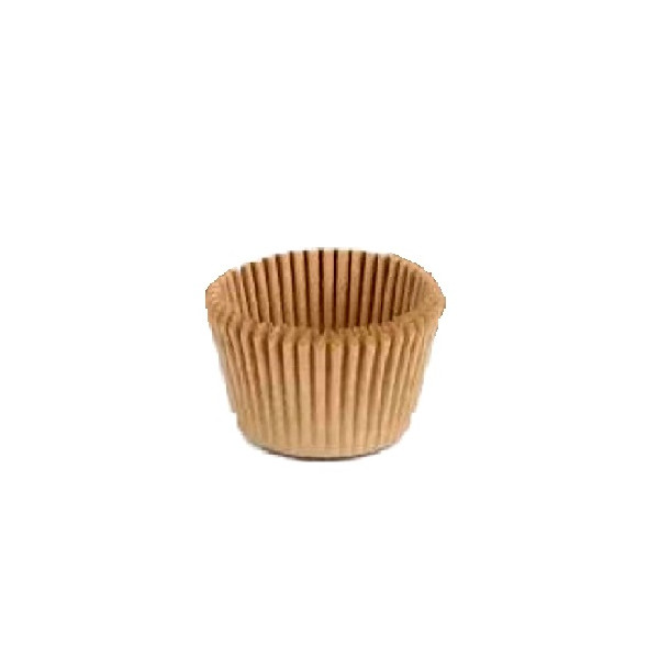 1000 Pirottini mini bonbon in carta forno color avana naturale di ø2xh1,5 cm, ideale per presentare singoli confetti