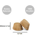 1000 Pirottini Bon Bon avana naturale in carta forno diametro 2,7 cm altezza 1,7 cm