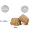 1000 Pirottini Mini Muffin color avana naturale in carta forno di diametro 3,2 cm altezza 2,2 cm