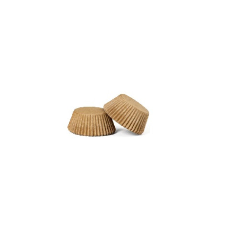 1000 Pirottini Mini Muffin color avana naturale in carta forno di diametro 3,2 cm altezza 2,2 cm