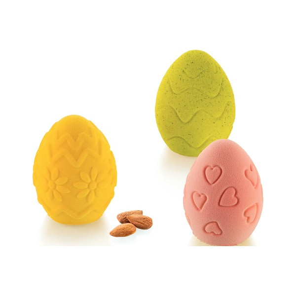Egg Hunt Silikomart: stampo silicone per 11 uova di Pasqua con decori da scoprire da 5,3 x h6,7 cm capacità 100 ml