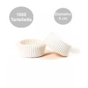 1000 Tartellette bianche: pirottini in carta forno di diametro 4 cm altezza 2 cm