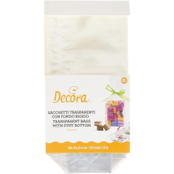 Da 22 a 30 cm 10 sacchetti fondo rigido trasparenti Decora per biscotti caramelle e bon bon