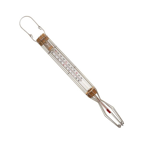 Caramellometro Decora: termometro per lo zucchero con gabbia metallica e gancio di misurazione +80 +1800°C