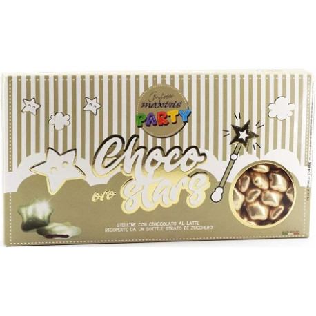 Maxtris Stelline Oro da 500 g: stelline ripiene di cioccolato al latte Maxtris Stelline Oro da 500 g: stelline ripiene di cioccolato al latte