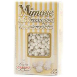 Mimose bianche 400 g Crispo: piccoli ricci di zucchero bianco in confezione 400 g di Crispo