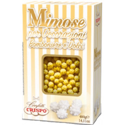 Mimose gialle 400 g Crispo: piccoli ricci di zucchero giallo in confezione 400 g di Crispo