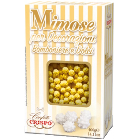 Mimose gialle 400 g Crispo: piccoli ricci di zucchero giallo in confezione 400 g di Crispo Mimose gialle 400 g Crispo: piccoli ricci di zucchero giallo in confezione 400 g di Crispo