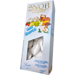 Confetti Snob Gusti Assortiti, confetti ciocomandorla bianchi in confezione da g 150 di Crispo
