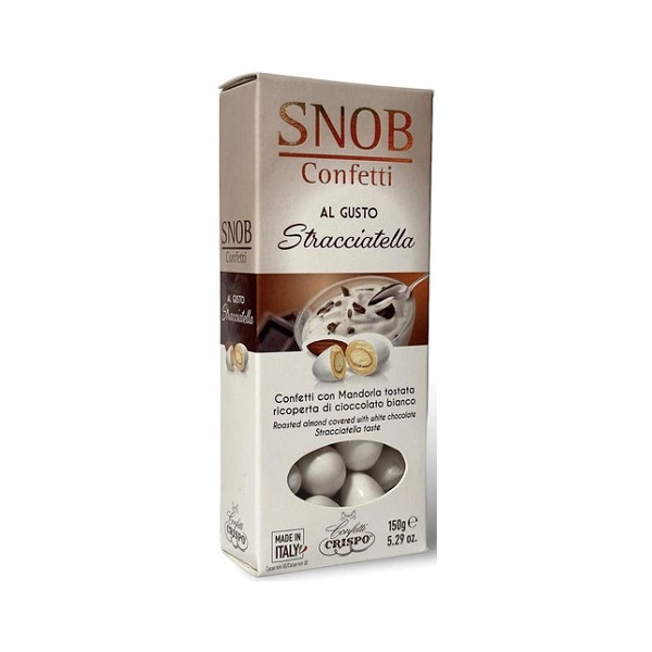 Confetti Snob Stracciatella, bianchi, in confezione da 150 g di Crispo