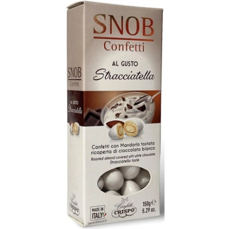 Confetti Snob Stracciatella, bianchi, in confezione da 150 g di Crispo