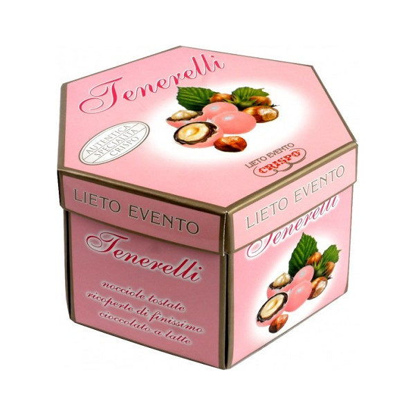 Tenerelli Lieto Evento Rosa Crispo confetti incartati singolarmente in astuccio da 500 g