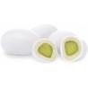 Ciocopistacchio bianco Maxtris da 500 g: pistacchio tostato ricoperto di cioccolato bianco e confettato bianco Ciocopistacchio bianco Maxtris da 500 g: pistacchio tostato ricoperto di cioccolato bianco e confettato bianco