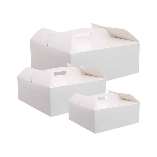 Da 23 a 36 cm scatola quadrata per torta in cartoncino bianco con manico da Decora