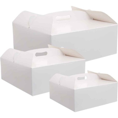 Da 23 a 36 cm scatola quadrata per torta in cartoncino bianco con manico da Decora