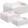 Da 23 a 36 cm scatola quadrata per torta in cartoncino bianco con manico da Decora Da 23 a 36 cm scatola quadrata per torta in cartoncino bianco con manico da Decora
