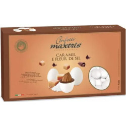 Maxtris Caramel & Fleur de Sel, confetti bianchi 1 Kg: cioco-mandorla ai gusti caramllo e sale