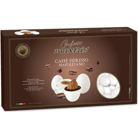 Maxtris Caffè Espresso Napoletano, confetti bianchi 1 Kg: cioco-mandorla al gusto caffè Maxtris Caffè Espresso Napoletano, confetti bianchi 1 Kg: cioco-mandorla al gusto caffè