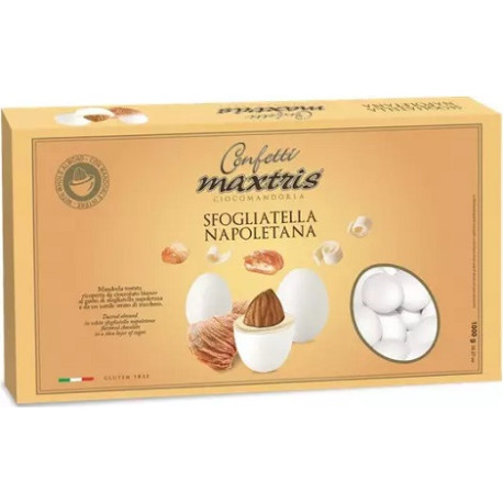 Maxtris Sfogliatella Napoletana, confetti bianchi i cioco-mandorla Maxtris al gusto sfogliatella da 1 Kg