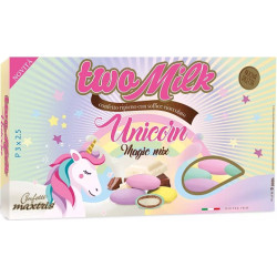 Two Milk Unicorn  Magic Mix, confetti Maxtris colorati 1Kg: doppio cioccolato bianco e a latte confettati in mix di colori