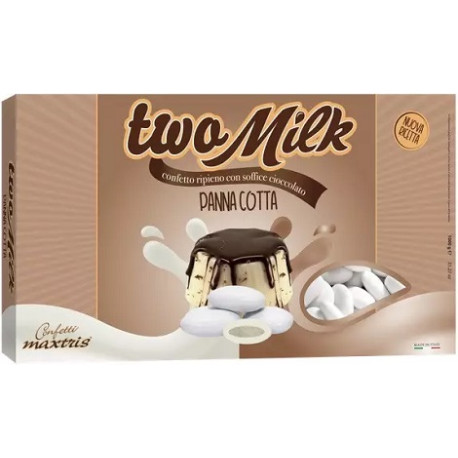 Two Milk Panna Cotta, confetti bianchi Maxtris 1 kg, il doppio cioccolato di Maxtris Two Milk Panna Cotta, confetti bianchi Maxtris 1 kg, il doppio cioccolato di Maxtris
