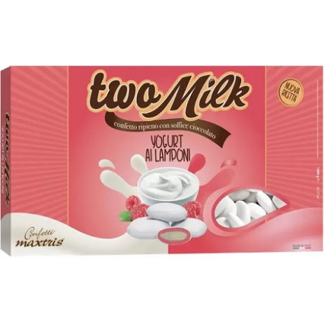 Two Milk Yogurt ai Lamponi, confetti bianchi Maxtris 1 kg, il doppio cioccolato Maxtris Two Milk Yogurt ai Lamponi, confetti bianchi Maxtris 1 kg, il doppio cioccolato Maxtris