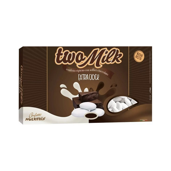 Two Milk Extra Ciok, confetti bianchi Maxtris 1 kg, il doppio cioccolato di Maxtris