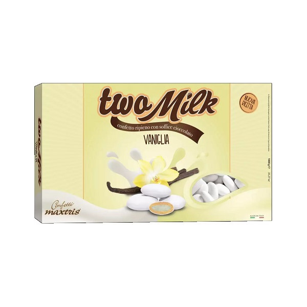 Two Milk Vaniglia, confetti bianchi Maxtris da 1kg, il doppio cioccolato di Maxtris