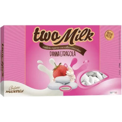Two Milk Panna e Fragola confetti bianchi Maxtris da 1kg con doppio cioccolato