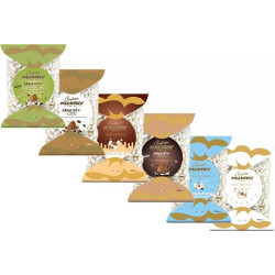 Kit offerta 5 Kg confetti Maxtris Twist: confetti cioco-mandorla e cioco-nocciola, incartati singolarmente in doppio fiocco