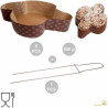 Kit Spillone in acciaio 62 cm con 5 stampi colomba in carta forno calandrata monouso da 500 g Kit Spillone in acciaio 62 cm con 5 stampi colomba in carta forno calandrata monouso da 500 g