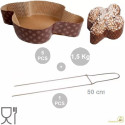 Kit spillone 50 cm con 5 stampi colomba in carta forno calandrata per colombe dal peso di 1,5 Kg