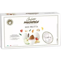 Maxtris Frutta confetti bianchi ai gusti assortiti di frutta 1 Kg, i cioco-mandorla mix frutta