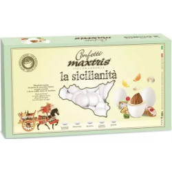 Maxtris La Sicilianità confetti bianchi ai gusti assortiti frutta e pasticceria siciliana 1 Kg