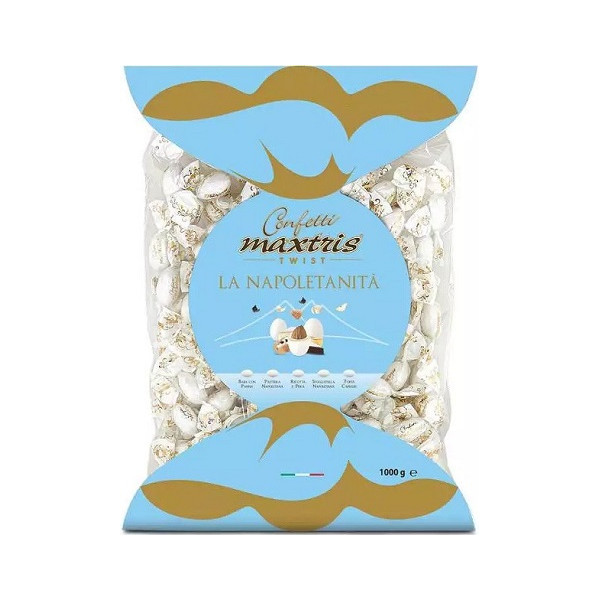 Twist Maxtris la Napoletanità confetti bianchi incartati in busta da 1 Kg