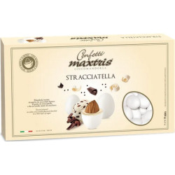 Maxtris Stracciatella 1 Kg: confetti bianchi con mandorla tostata avvolta con cioccolato bianco al gusto di stracciatella