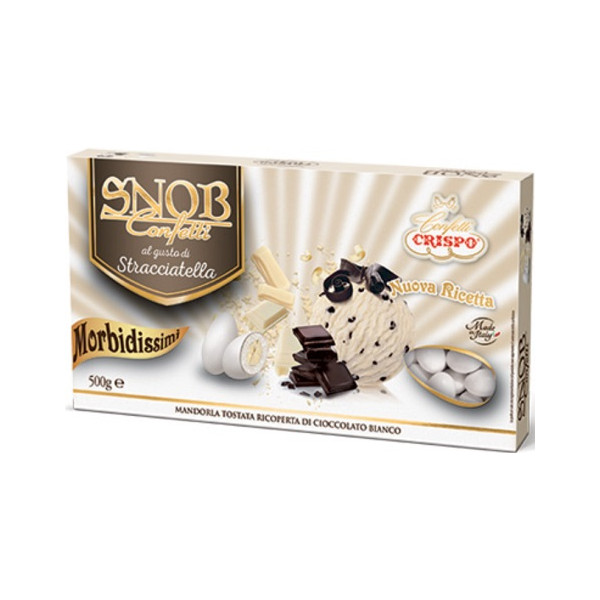 Confetti Snob Stracciatella 500 g: confetti bianchi Crispo ideali per confettata