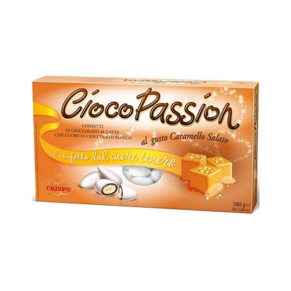 Ciocopassion caramello salato: confetti bianchi Crispo 1 Kg