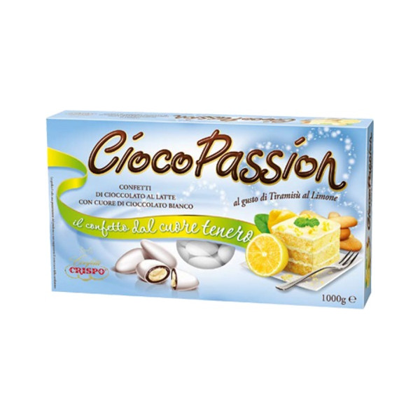 Ciocopassion tiramisù al limone confetti bianchi Crispo 1 Kg, ideali per confettata