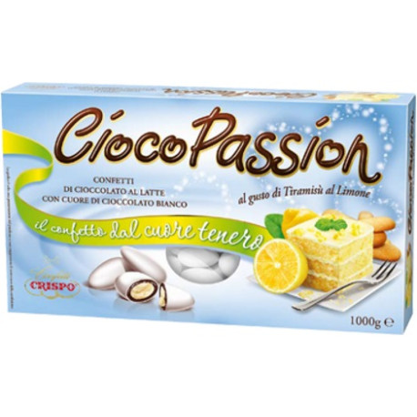 Ciocopassion tiramisù al limone confetti bianchi Crispo 1 Kg, ideali per confettata Ciocopassion tiramisù al limone confetti bianchi Crispo 1 Kg, ideali per confettata