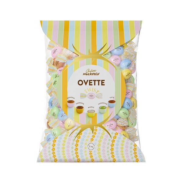 Twist Maxtris Ovette Cream confetti colorati incartati in busta da 1 Kg
