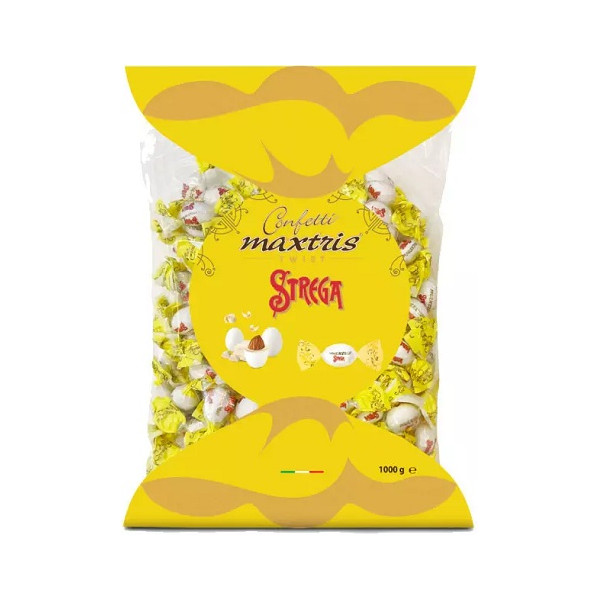 Twist Maxtris Liquore Strega confetti bianchi incartati in busta da 1 Kg