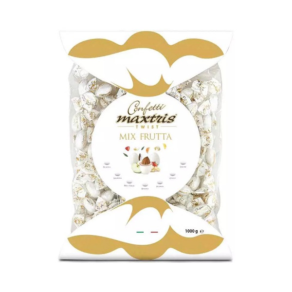 Twist Maxtris Frutta confetti bianchi incartati in busta da 1 Kg