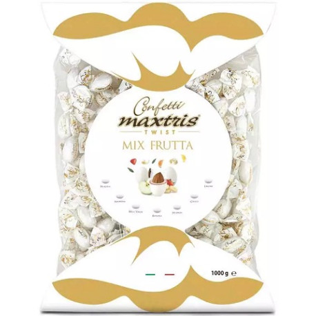 Twist Maxtris Frutta confetti bianchi incartati in busta da 1 Kg