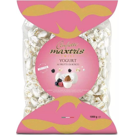 Twist Maxtris Yogurt ai Frutti di Bosco confetti bianchi incartati in busta da 1 Kg Twist Maxtris Yogurt ai Frutti di Bosco confetti bianchi incartati in busta da 1 Kg