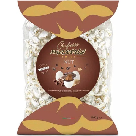 Twist Maxtris Nut confetti bianchi incartati in busta da 1 Kg Twist Maxtris Nut confetti bianchi incartati in busta da 1 Kg