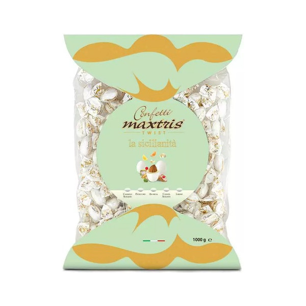 Twist Maxtris La Sicilianità confetti bianchi incartati in busta da 1 Kg